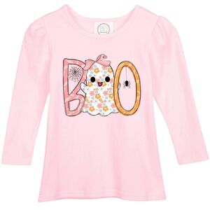 Toddler Pink Ghost Long Sleeve Tee